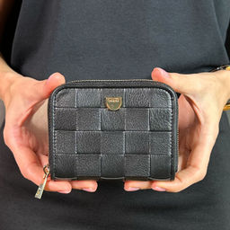 Итальянский кожаный кошелек для карт DuDu серии Hokkaido | черно-розовый - Dudubags фото 6