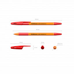 Цена за 50 шт. Ручка шариковая ErichKrause R-301 Stick&Grip Orange 0.7, цвет чернил синий (в коробке по 50 шт.)  фото 14