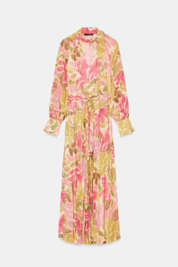 VESTIDO ESTAMPADO FLORAL LAZO CINTUR?N / Multicolor - Zara фото 3