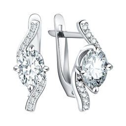 Серьги из серебра куб.циркон., Л-11815