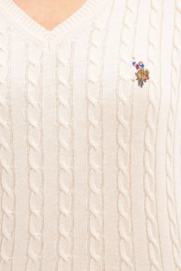 Женский базовый свитер цвета экрю Неожиданная скидка в корзине - U.s. polo assn фото 5