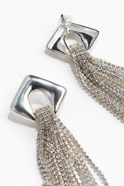 Pendientes largos con cadenas de strass - H&m фото 2