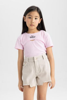 K?z Cocuk Fitilli Kaskorse 2li K?sa Kollu Tisort