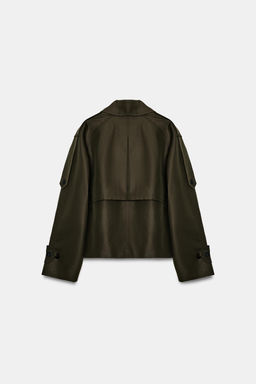 TRENCH CORTO WATER REPELLENT ZW COLLECTION / Khaki oscuro - Zara фото 7