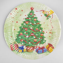 Тарелка бумажная Новогодняя ёлочка, набор 6 шт. - Страна карнавалия фото 4