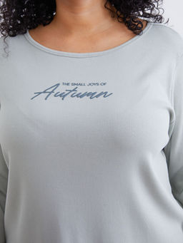 Bisiklet Yaka Bask?l? Kad?n Pijama Tak?m?