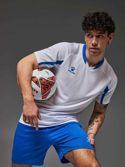 Футбольная форма KELME Short-Sleeved Football Suit (White/Blue)