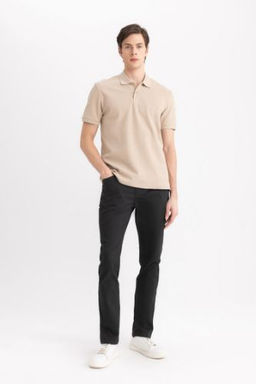 Chino Kanvas Pantolon Slim Fit Dar Kesim Cepli Dar Paca