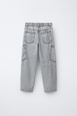 JEANS BAGGY CARGO / Gris - Zara фото 3