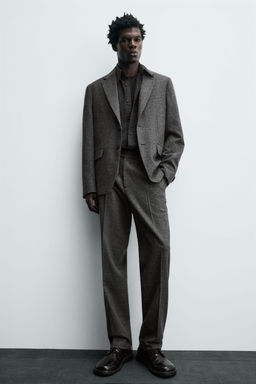 LIMITED EDITION WOOL TEXTURED SUIT TROUSERS - Zara фото 6