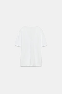 CAMISETA ESCOTE PICO FLUIDA / Blanco