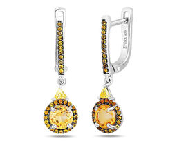 Серьги, цитрин , наноцитрин, Наваждение