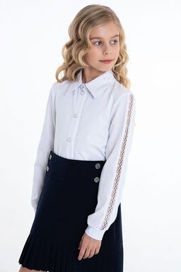 Белая школьная блуза Mooriposh, модель 06116
