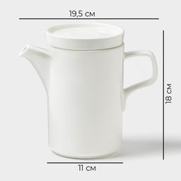 Заварочный чайник Magistro Modern, 960 мл, 19.5×11×18 см, фарфор, белый