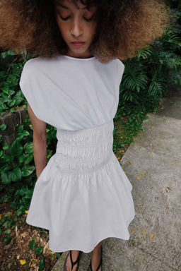 VESTIDO COMBINADO POPEL?N / Blanco - Zara фото 4