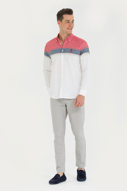 U. S. Polo Assn / Мужская белая рубашка с длинным рукавом - U.s. polo assn фото 18