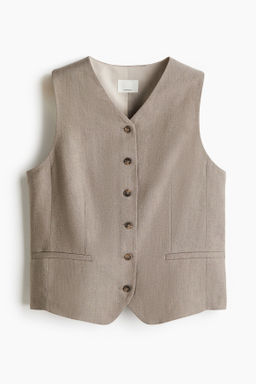 Chaleco de traje en mezcla lino