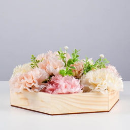 Ящик «Шестигранник», 28×24.5×5 см, с перегородками, деревянный