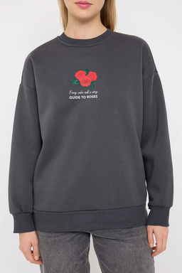 Teen Antrasit Orme Sweatshirt TWOAW26SW00063 - Trendyolmilla фото 3