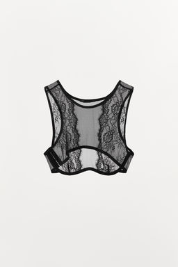 MESH LACE CROP TOP - Zara фото 3