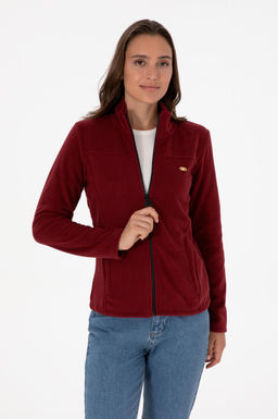Kad_n Bordo Fermuarl_ Dik Yaka Polar Sweatshirt - U.s. polo assn фото 3