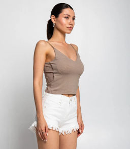Топ #КТ68019, бежево-серый - Dommod фото 2