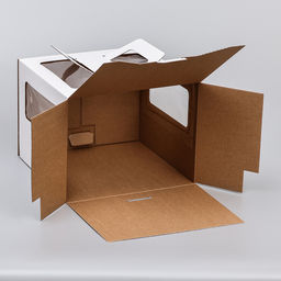 Коробка под торт 2 окна, с ручками, белая, 26 х 26 х 20 см - UPAK LAND фото 8