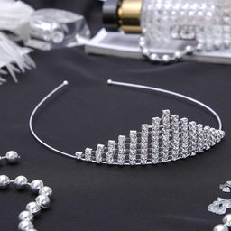 Диадема для волос «Россыпь», корона, 3.5 см, серебро