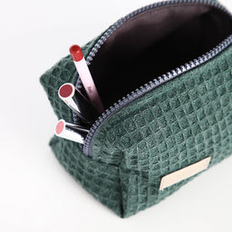 Косметичка дорожная на молнии TEXTURA, цвет зелёный  фото 3