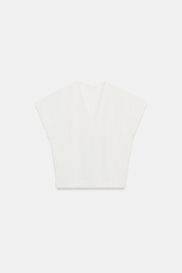 CAMISETA R?STICA ESCOTE PICO / Blanco roto