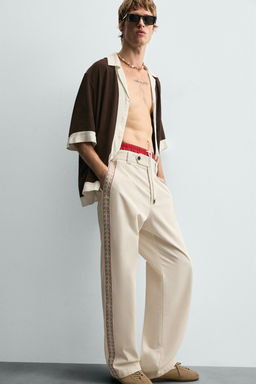 VISCOSE/LINEN COLOUR BLOCK SHIRT - Zara фото 6