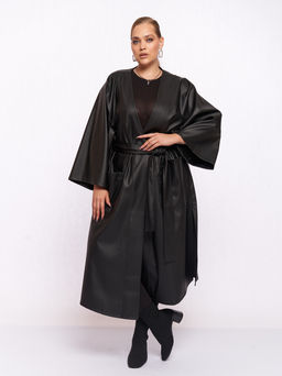 Кардиган кожаный KA05109BLK01