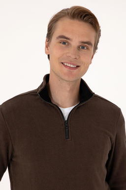Erkek Koyu Kahverengi Basic Sweatshirt Sepette S_rpriz _ndirim - U.s. polo assn фото 2