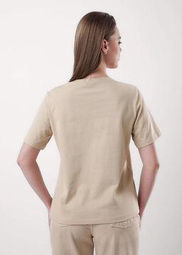 CLE Футболка жен. 256682кдт_п бежевый - Clever wear фото 4