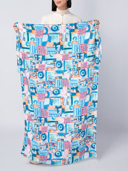 Большой, мягкий, тонкий и очень нежный двусторонний палантин с рисунком - Tantino фото 3