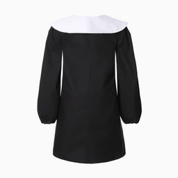 Платье женское короткое с воротником MIST, чёрное, размер 50