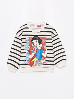 Bisiklet Yaka Uzun Kollu Pamuk Prenses Bask?l? K?z Bebek Sweatshirt