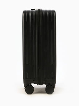 Чемодан на колёсах маленький 44 л (S), на молнии, кодовый замок, 4 колеса, чёрный