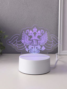 Светильник 3D RISALUX «Герб», LED-ночник, RGB, от сети, 9.5×16×9.9 см