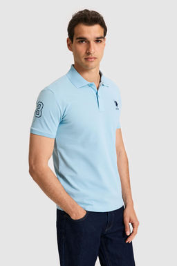 Erkek Slim Fit Polo Yaka Mavi Basic Ti__rt - U.s. polo assn фото 3