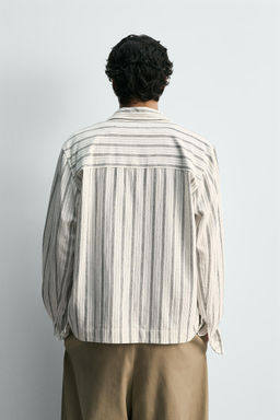 SOBRECAMISA FLUIDA RAYAS BORDADO / Crudo - Zara фото 3