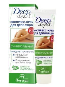 ФЛОРЕСАН Ф-122 Универсальный экспресс-крем для депиляции с вытяжкой из скорлупы грецкого ореха 100 мл./12