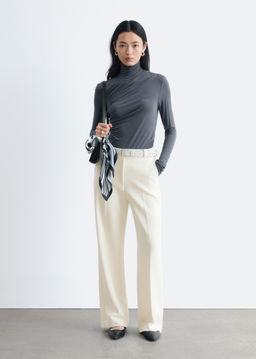 Pantalones rectos con pliegues marcados - H&m фото 6