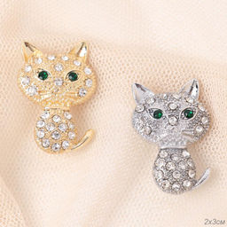 Брошь Кошка / 6487 /уп 12/микс