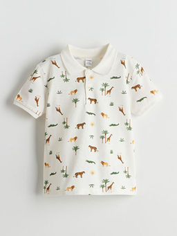 Polo Yaka Bask?l? Erkek ?ocuk Ti??rt