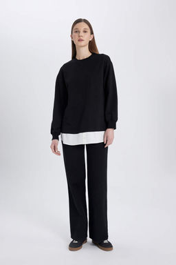 Толстовка-туника с длинными рукавами стандартного кроя - Defacto фото 2