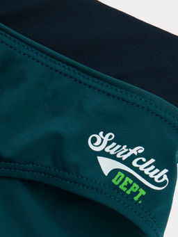 Мужские трусы-плавки для купания темно-зеленые с принтом неви +зеленый +печать 701005 - Mark formelle фото 2