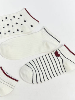 Bask?l? Kad?n Patik ?orap 5li