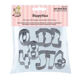"S-CHIEF" SHF-0034 Вырубка 2.6 х 4.2 см 9 шт СК/Распродажа №01 цифры (металл) №01 цифры (металл)