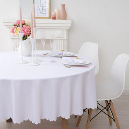 Скатерть однотонная «Доляна» Patterns, d=300, белая